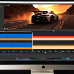 ** A computer setup showcasing a blazing-fast M.2 NVMe SSD in action. Focus on visuals that suggest speed and efficiency, such as fast-loading software (Adobe Premiere, a game). Perhaps a split screen showing the difference in loading times compared to an older system. Add Spanish elements like a popular Spanish brand in the background.
**