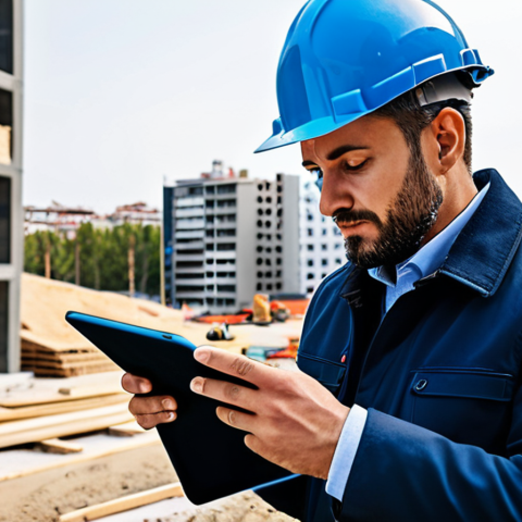 **Prompt:** A professional architect, fully clothed in a modest business casual outfit, reviewing blueprints on a tablet at a construction site in Madrid, Spain. Safe for work, appropriate content, perfect anatomy, natural pose, professional setting, well-formed hands, proper finger count, natural body proportions, high quality.