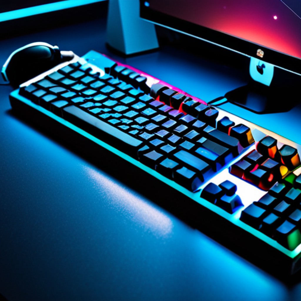 RGB 조명 키보드와 일반 키보드 비교 - RGB Keyboard Setup - Gaming Focus**

*   **Subject:** A high-end RGB mechanical keyboard with vibran...