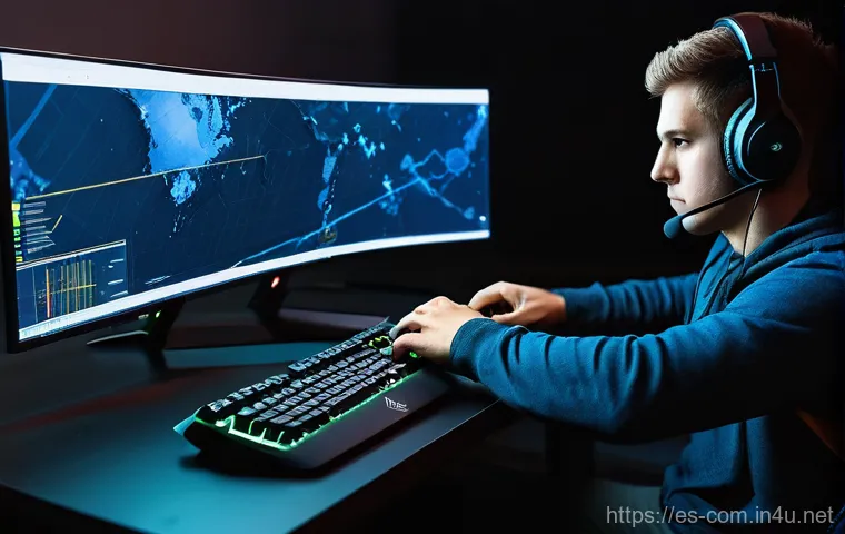 게이밍 마우스 DPI 설정 가이드 - **"Precision Aim in a Tactical Shooter"**
    A focused gamer, late teens to early twenties, is inte...