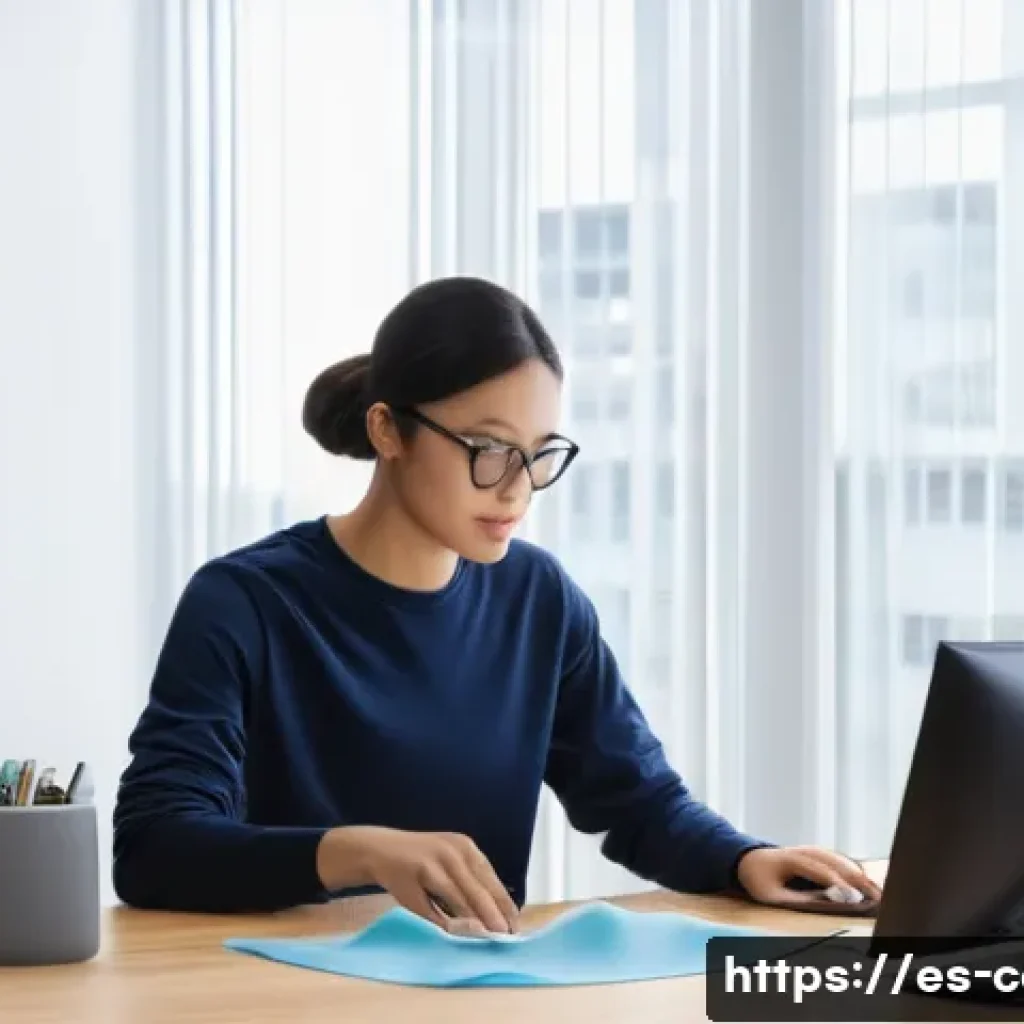 컴퓨터 부품 청소 팁 - **Prompt: A clean and organized home office scene featuring a focused person (adult, 20s-30s, dresse...
