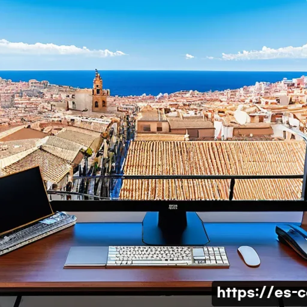 컴퓨터 업그레이드 vs 새 PC 구매 - A modern Spanish home office setup featuring a sleek desktop computer with an open side panel showin...