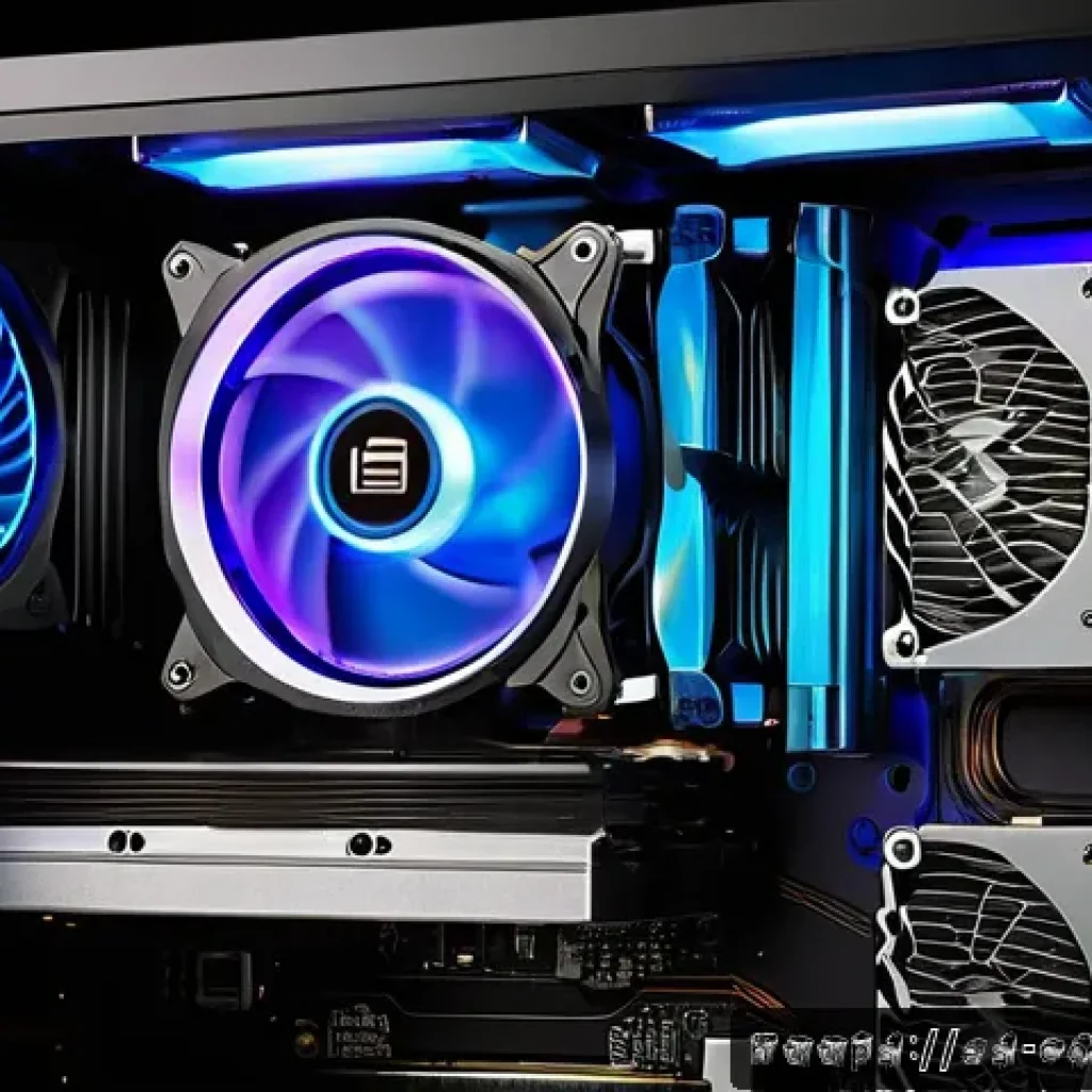 컴퓨터 그래픽카드 온도 관리 방법 - A high-detail interior view of a modern PC case optimized for airflow, featuring strategically place...