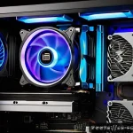 컴퓨터 그래픽카드 온도 관리 방법 - A high-detail interior view of a modern PC case optimized for airflow, featuring strategically place...