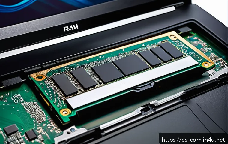 노트북의 SSD 업그레이드 방법 - A detailed close-up of a modern laptop with its bottom cover removed, showing the internal component...